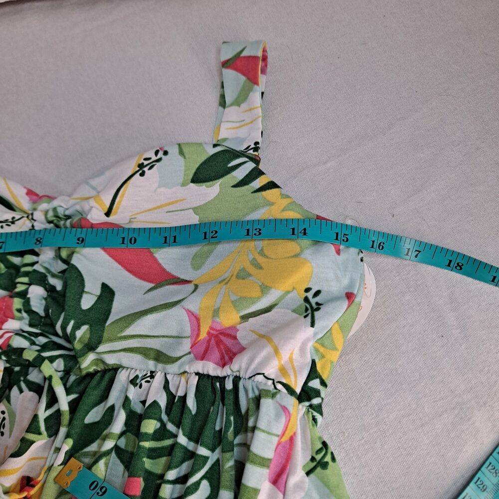 Harlow & Rose Tropical Floral Dress Juniors M Padded Bra High Low Hem - Picture 3 of 9